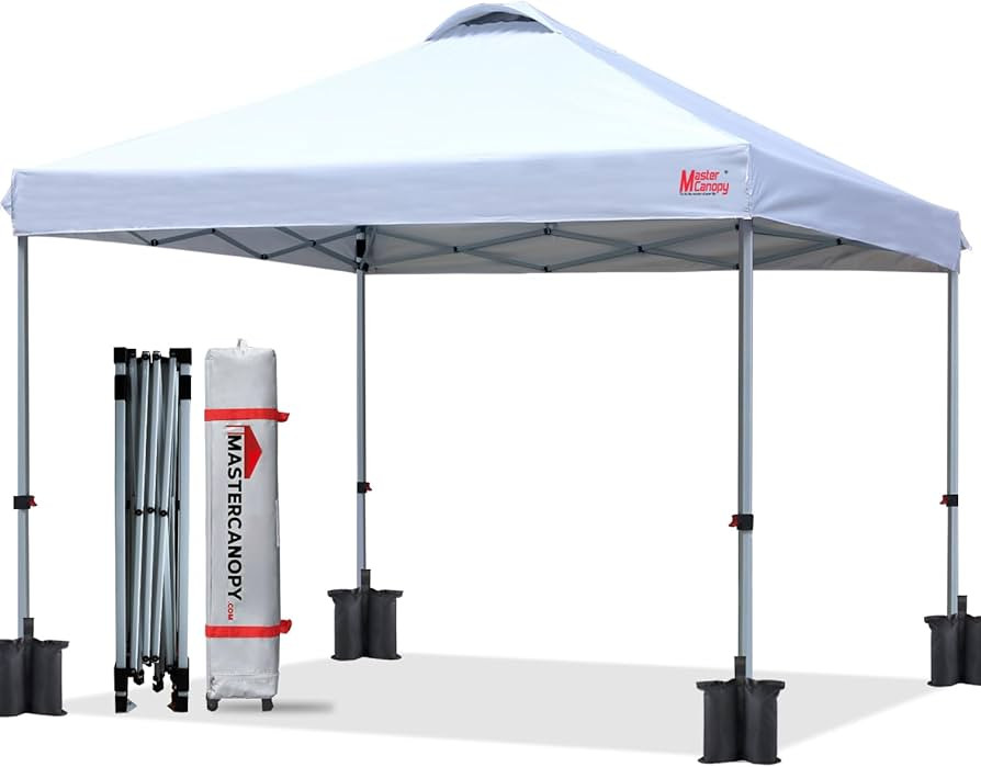 MASTERCANOPY Durable Pop-up Canopy Tent with Roller Bag (10x10, White) | Amazon (US)