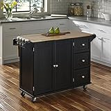 Liberty Black Kitchen Cart with Wood Top by Home Styles | Amazon (US)