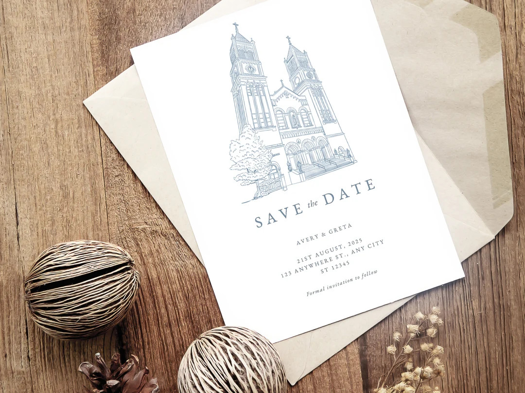 Custom Wedding Venue Drawing Digital Download - Etsy | Etsy (US)