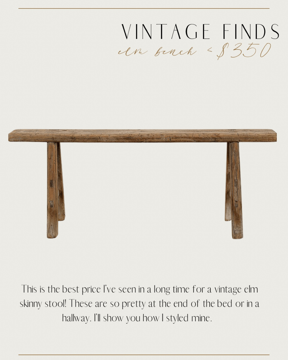 Vintage elm bench. Skinny bench. Skinny elm bench. Vintage bench 

#LTKhome