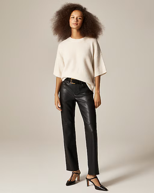 Nipped straight pant in faux leather | J. Crew US