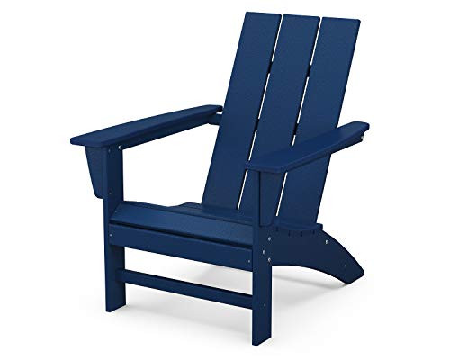 POLYWOOD Modern Adirondack Chair – All-Weather Outdoor Lawn Adirondack Chairs – HDPE, Fade-Resistant & Durable Outdoor Furniture – For Patio, Deck & Fire Pit Chairs – Navy | Amazon (US)
