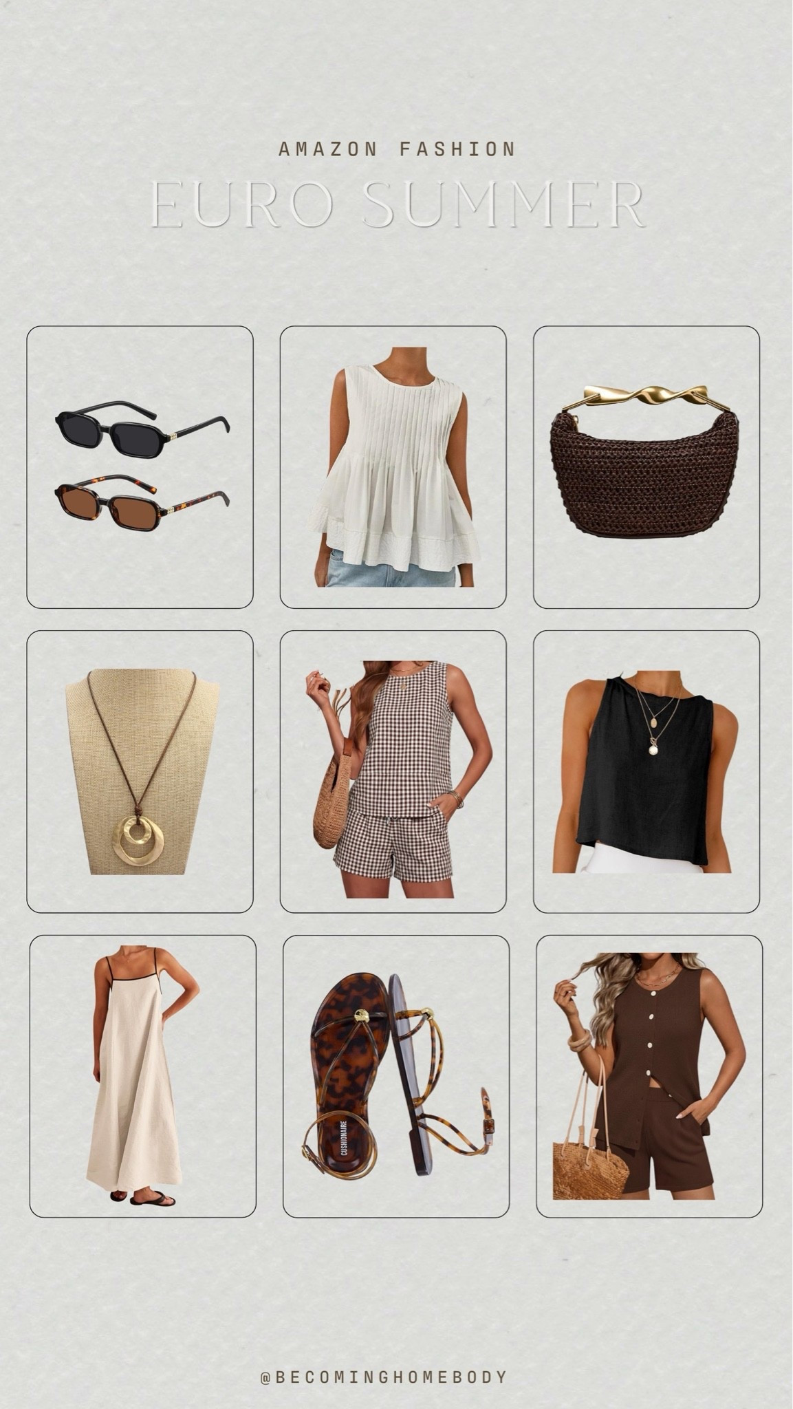 Euro summer fashion from Amazon 🤍🌊 I heard Euro Summer was trending and I knew I needed to roundup some of my favorites. How cute are these neutrals for an affordable closet refresh?!

#LTKHome