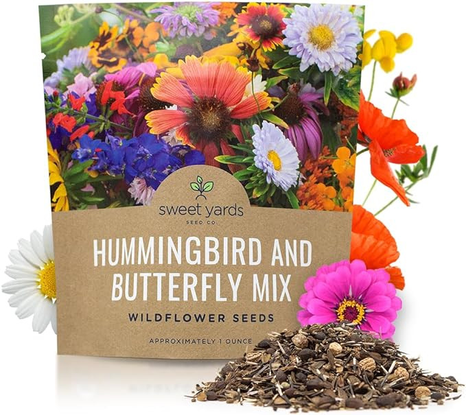 Wildflower Seeds Butterfly and Humming Bird Mix - Large 1 Ounce Packet 7,500+ Seeds - 23 Open Pol... | Amazon (US)