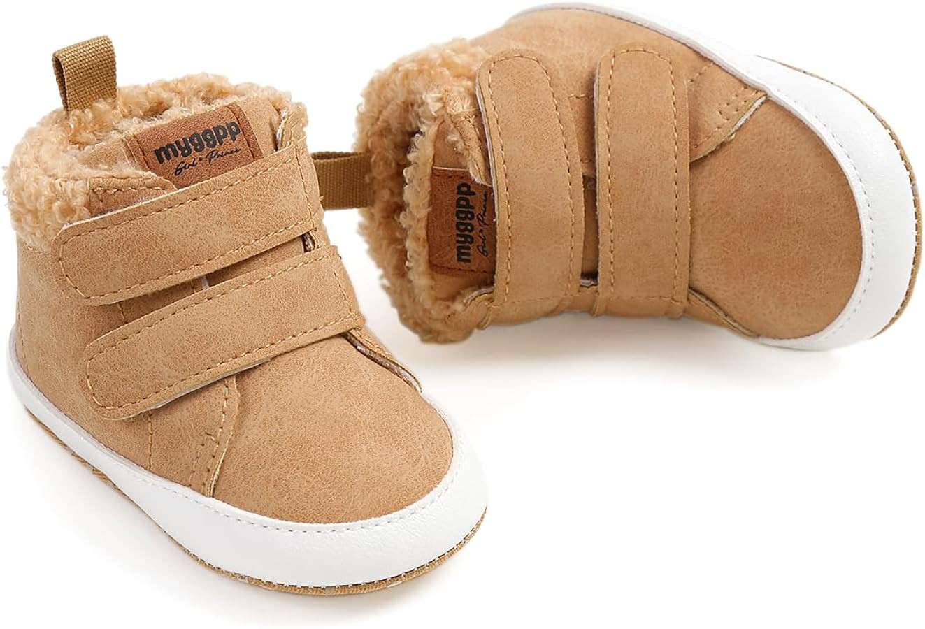 HsdsBebe Baby Ankle Boots Infant Boys Girls Fleece Booties Anti-Slip Rubber Sole Sneakers Toddler... | Amazon (US)