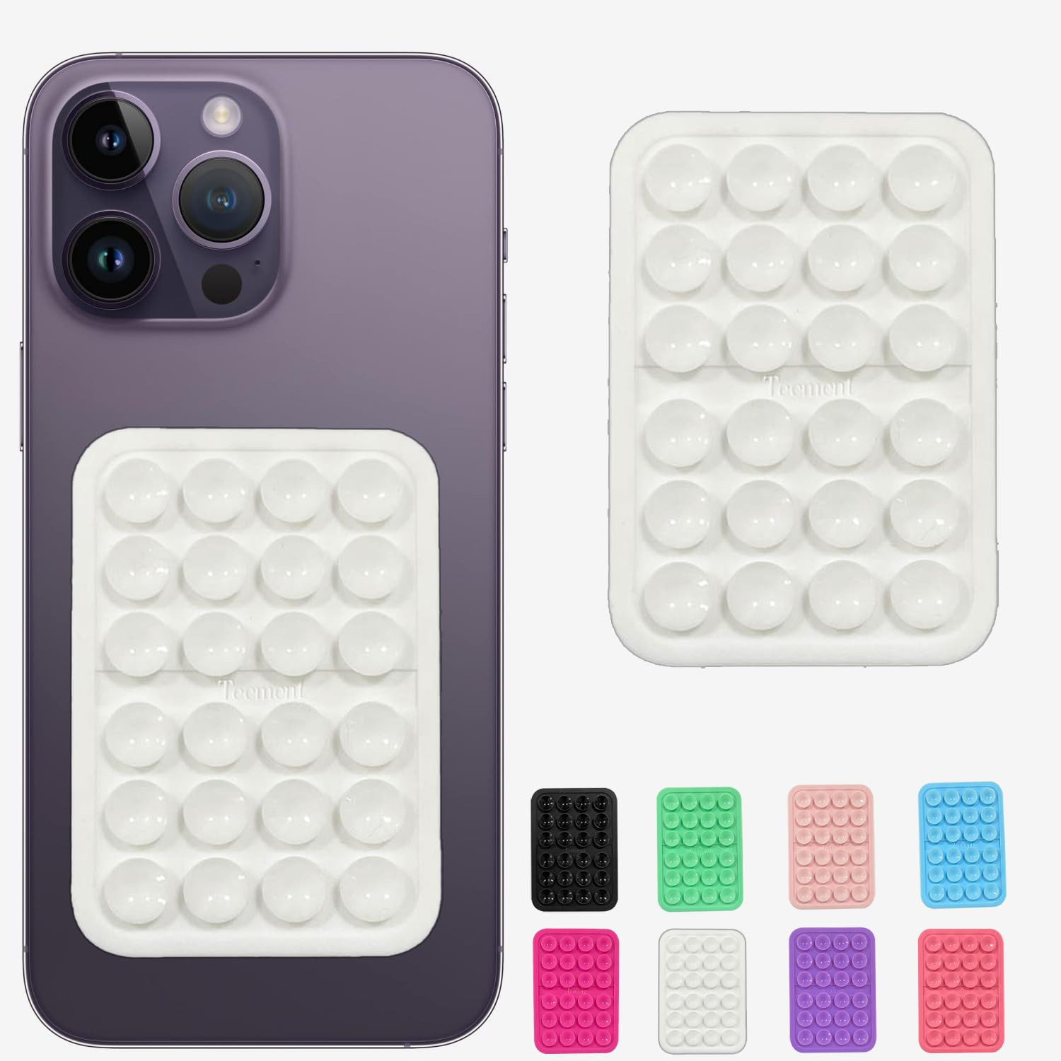 Suction Phone Case Mount for iPhone Android Phone Accessory White | Sillicon Adhesive, Hands-Free... | Amazon (US)