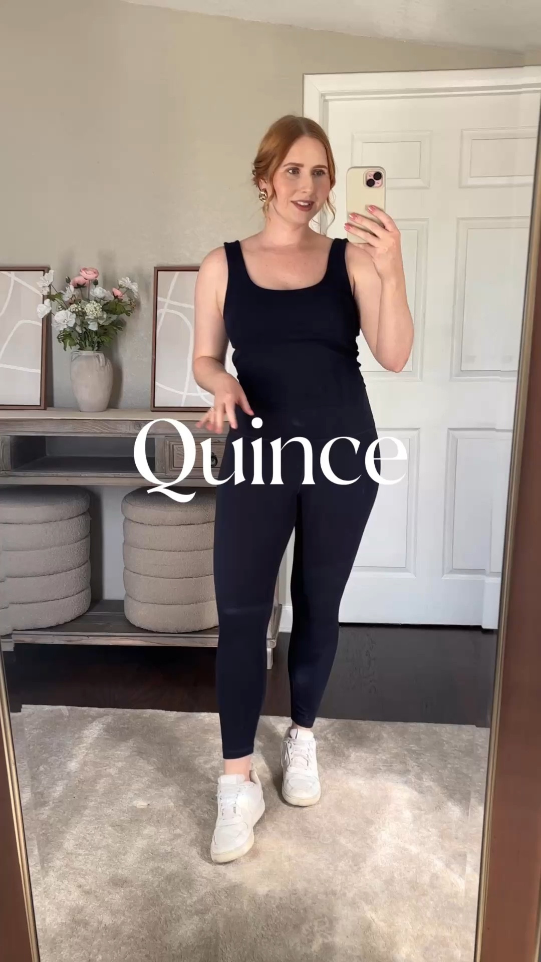 @onequince workout set for the gym!! Love the quality to these pieces so much size medium / large in leggings ✨💙 better quality than other name brands I swear!!! 💯 love the amount of spandex stretch 

#LTKMidsize #LTKActive #LTKfitnessgoals