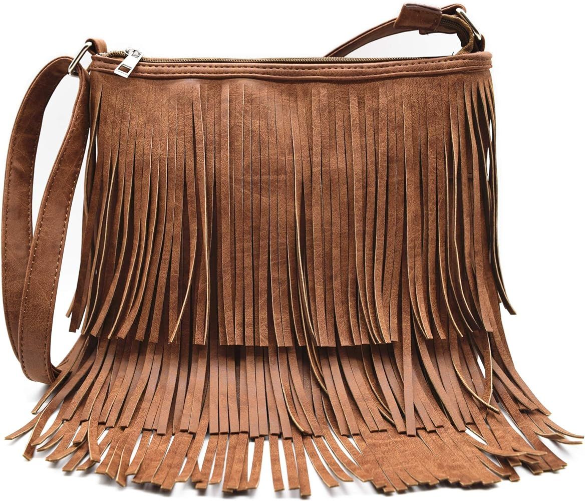Western Cowgirl Style Fringe Cross Body Handbags Concealed Carry Purse Country Women Single Shoulder | Amazon (US)