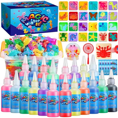 Kidisego Aqua Fairy Water Gel Kit for Kids, Magic Water Elf Toy Kit with 20 Colors Magic Gel, Aqua Fairy kit with 24 Shape Molds, Crate Your Own Magic Elf Kits Water Pets Craft Kits for Kids | Amazon (US)