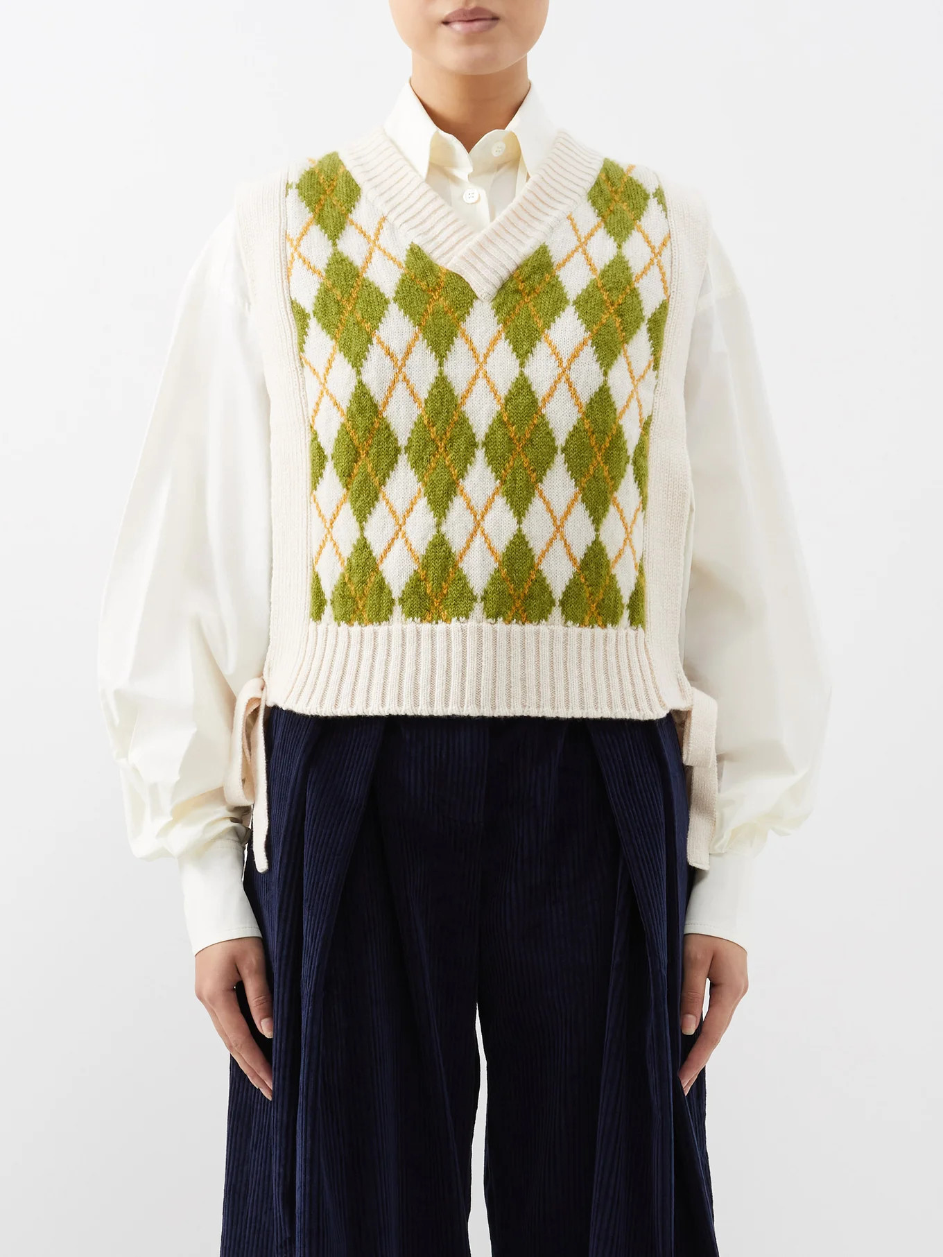 Tabard argyle sweater vest | Matches (UK)