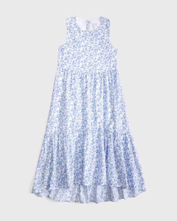 girls poplin tiered maxi dress | girls dresses & rompers | Abercrombie.com | Abercrombie & Fitch (US)