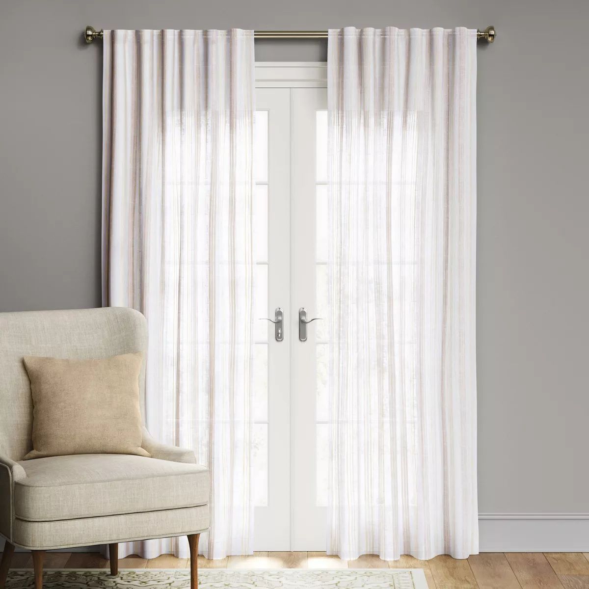 1pc Light Filtering Simple Stripe Window Curtain Panel - Threshold™ | Target