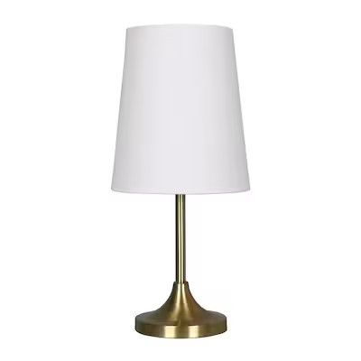 allen + roth 13-in Gold Stick Table Lamp with Fabric Shade | Lowe's