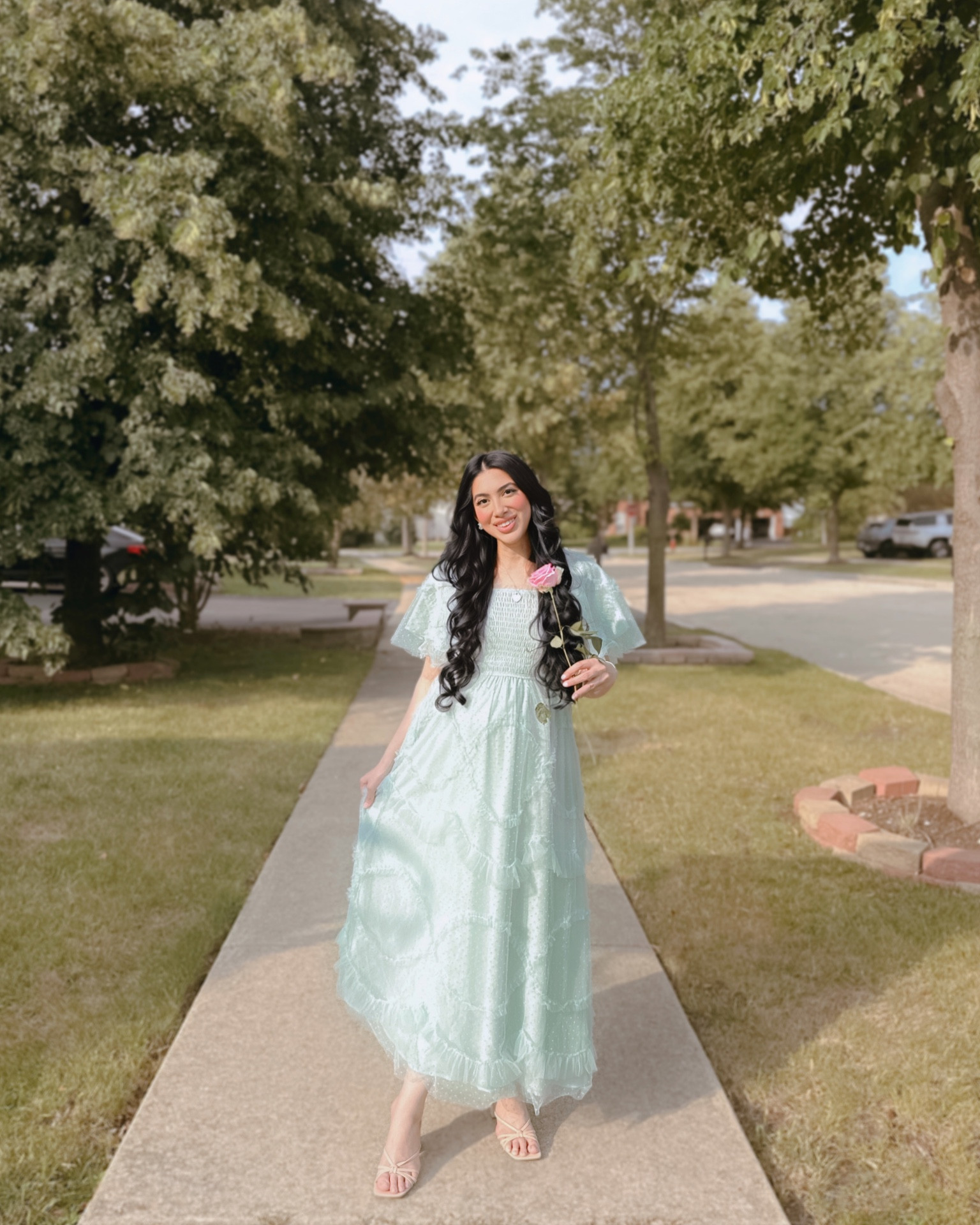 Love this modest ruffled tiered maxi dress in mint with the prettiest sleeves as well! Perfect for wedding attire, brunch, baby shower bridal shower and more! 

#LTKWedding #LTKBump #LTKFindsUnder100