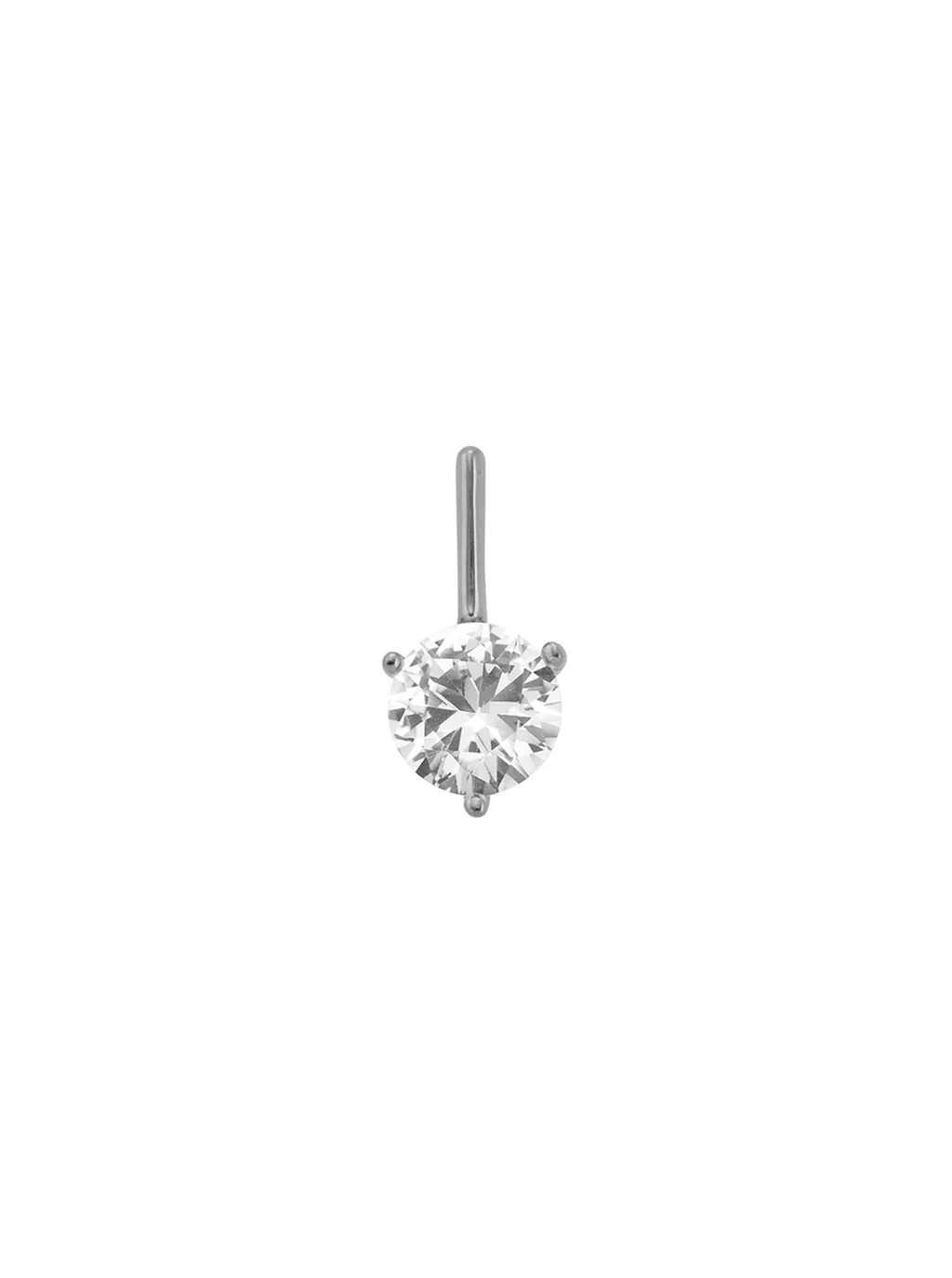 HENDRY, WHITE SAPPHIRE BAR STUD, SILVER | Dorsey