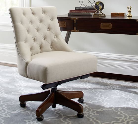 Hayes Tufted Swivel Desk Chair | Pottery Barn (US)