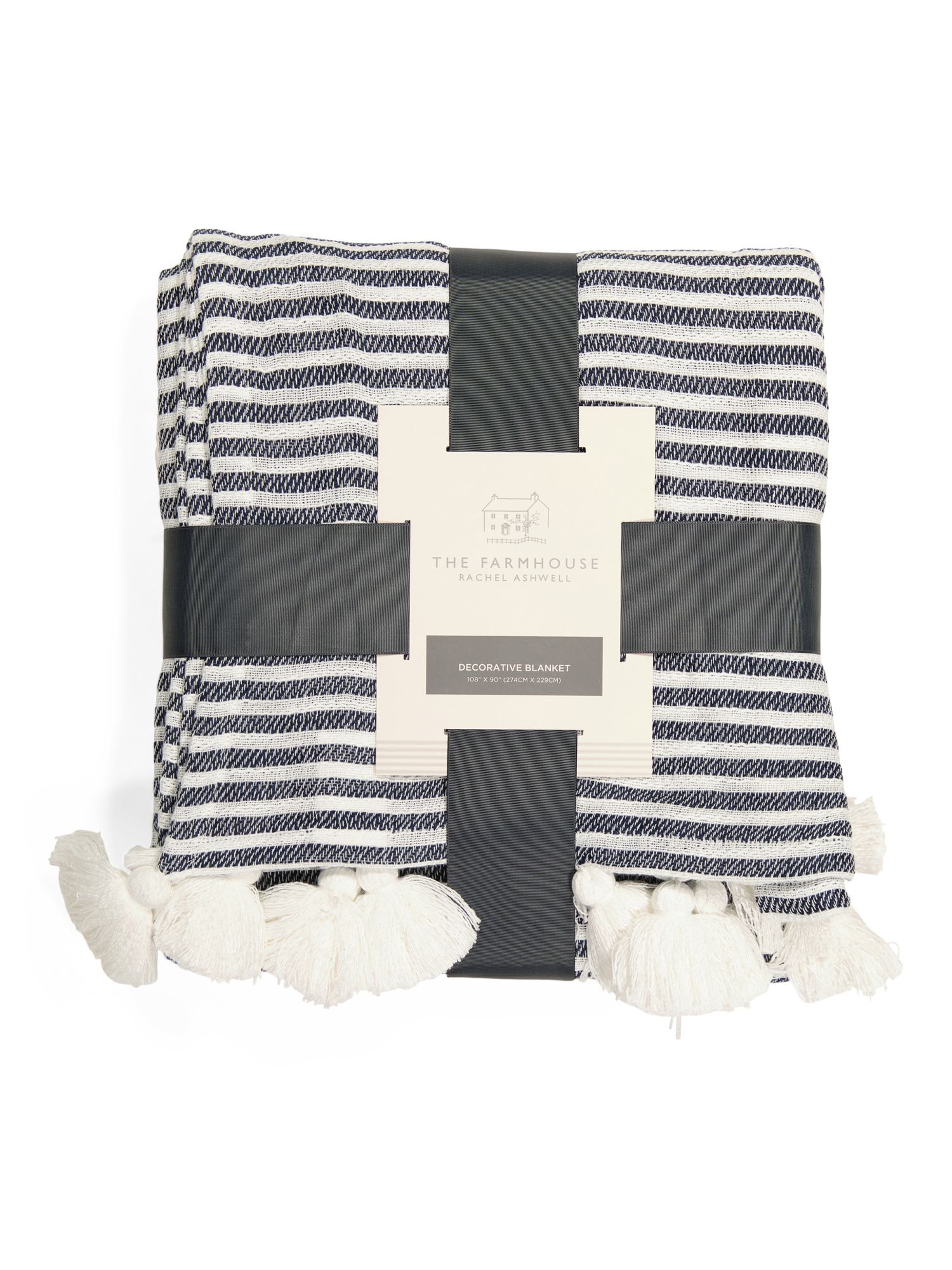 Bay Striped Woven Blanket With Tassels | TJ Maxx