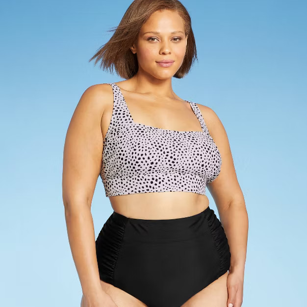 Women's Plus Size Square Neck Scoop Bikini Top - Kona Sol™ Beige 1X | Target