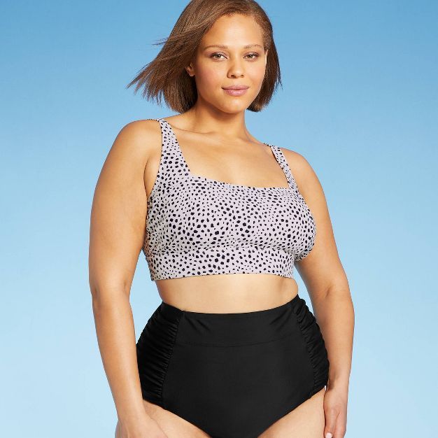 Women&#39;s Plus Size Square Neck Scoop Bikini Top - Kona Sol&#8482; Beige 1X | Target