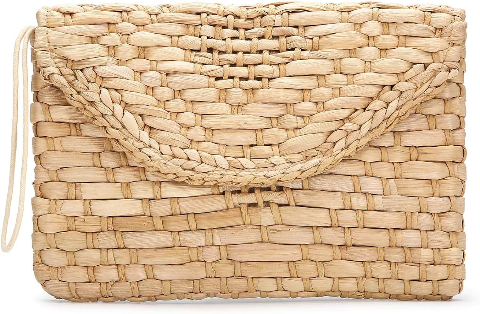 Straw Clutch Purse, JOSEKO Women Straw Envelope Bag Wallet Summer Beach Handbag Beach Clutch Purse | Amazon (US)