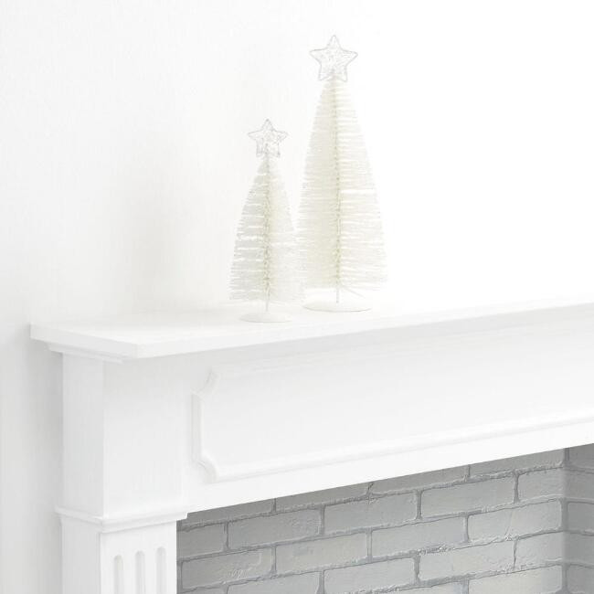 Pier Place White Bottlebrush Christmas Tree Decor | World Market