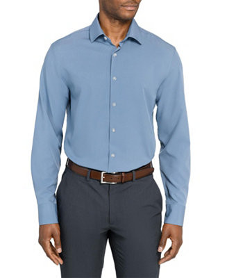 Men's Solid Performance Stretch Cooling Comfort Dress Shirt | Macy's