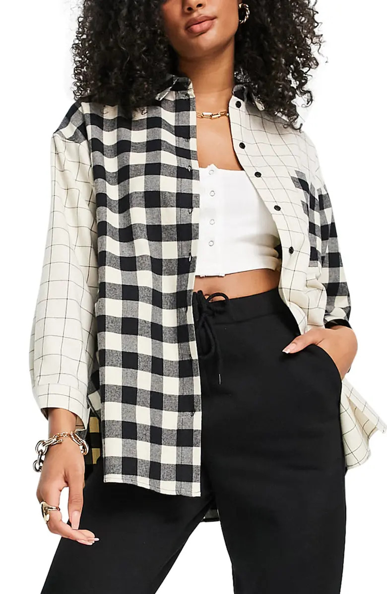 Topshop Patchwork Button-Up Shirt | Nordstrom | Nordstrom