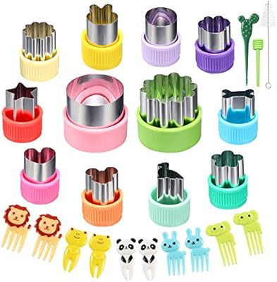 12 pcs Mini Cookie Cutters Vegetable Cutter Shapes Sets Fruit Stamps Mold | Amazon (US)