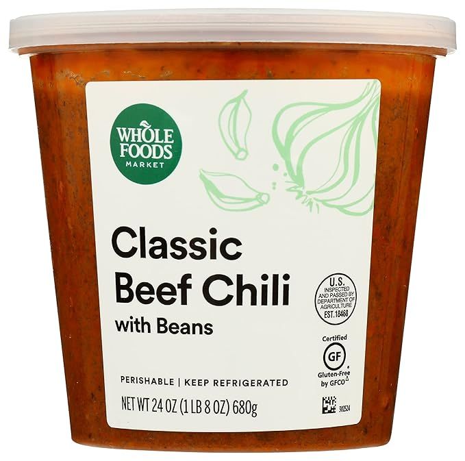 Whole Foods Market, Classic Beef Chili With Beans, 24 Ounce | Amazon (US)