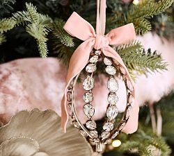 LoveShackFancy Crystal Bow Oval Ornament | Pottery Barn (US)