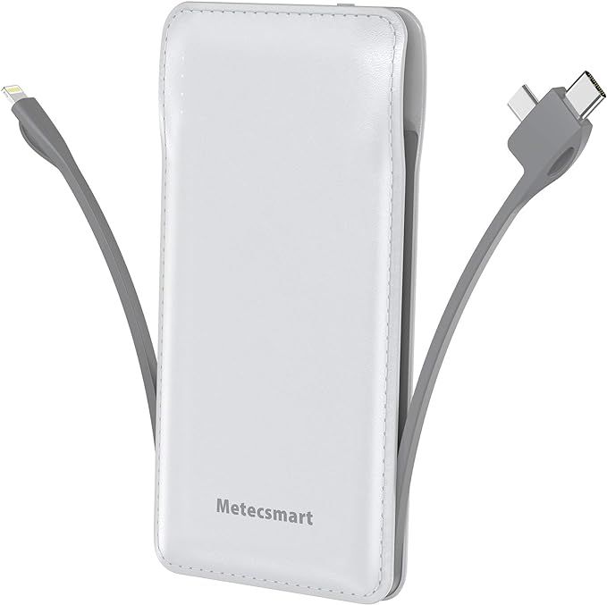 Portable Charger with Built in Cable, Metecsmart 10000mah Power Bank Portable Charger Type C USB ... | Amazon (US)