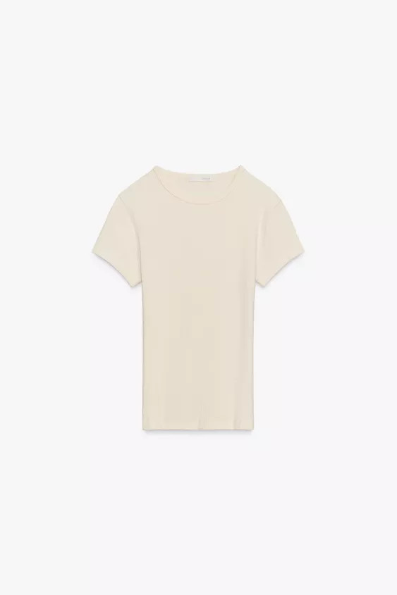 RIB SHORT SLEEVE T-SHIRT | Zara UK