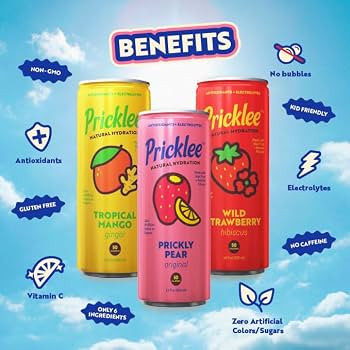 Pricklee - Prickly Pear, Strawberry & Mango - Real Fruit Hydration, 6 Pack | Amazon (US)