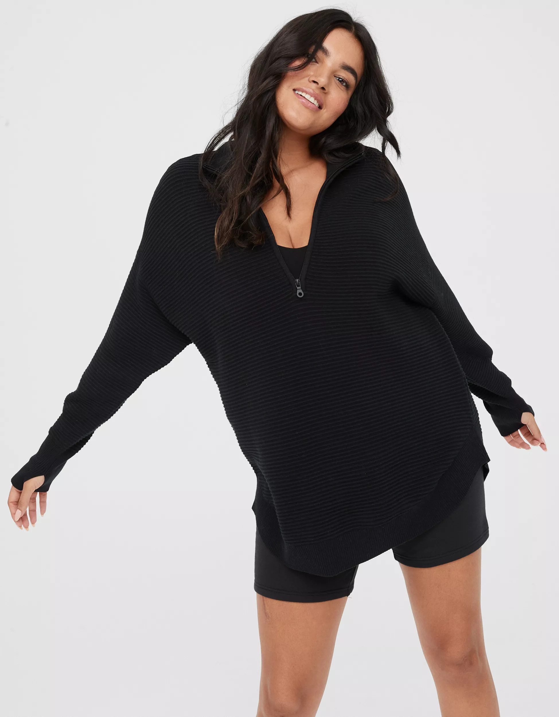 OFFLINE By Aerie Home Stretch Quarter Zip Sweater | American Eagle Outfitters (US & CA)