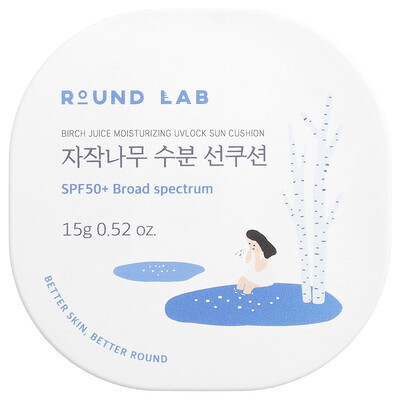 Round Lab, Birch Juice Moisturizing UVLock Sun Cushion, SPF 50+, 0.52 oz (15 g) | iHerb