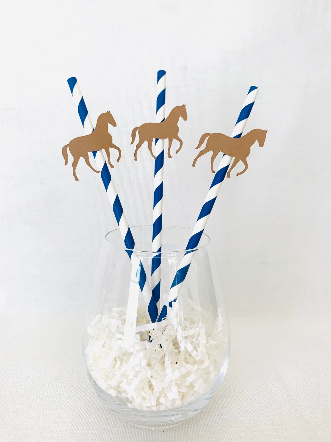 Horse Party Straws: Kentucky Derby Striped Paper Straws (Set of 12) | Etsy (US)