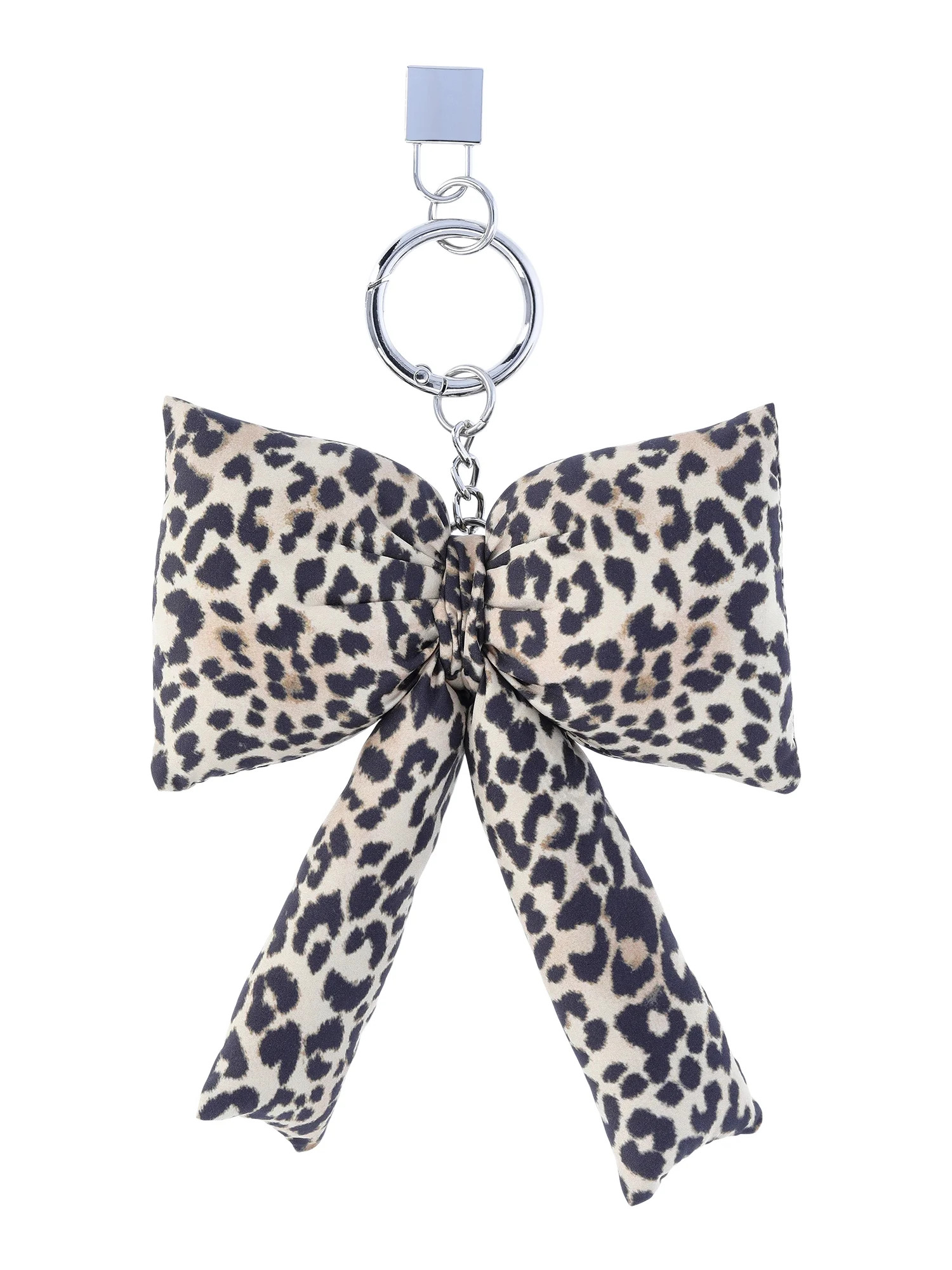 No Boundaries Women's Bag Charm, Leopard Puffer Bow | Walmart (US)