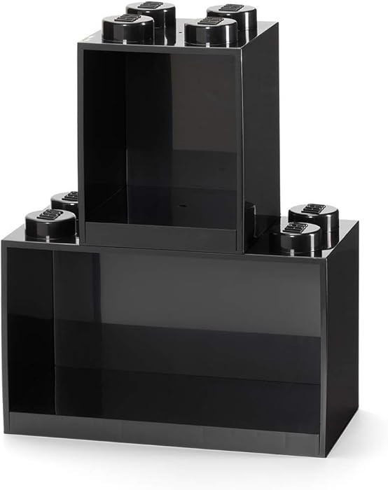 ROOM Copenhagen Lego Brick Set with 4-Stud and 8-Stud Box Shelves, Black | Amazon (US)