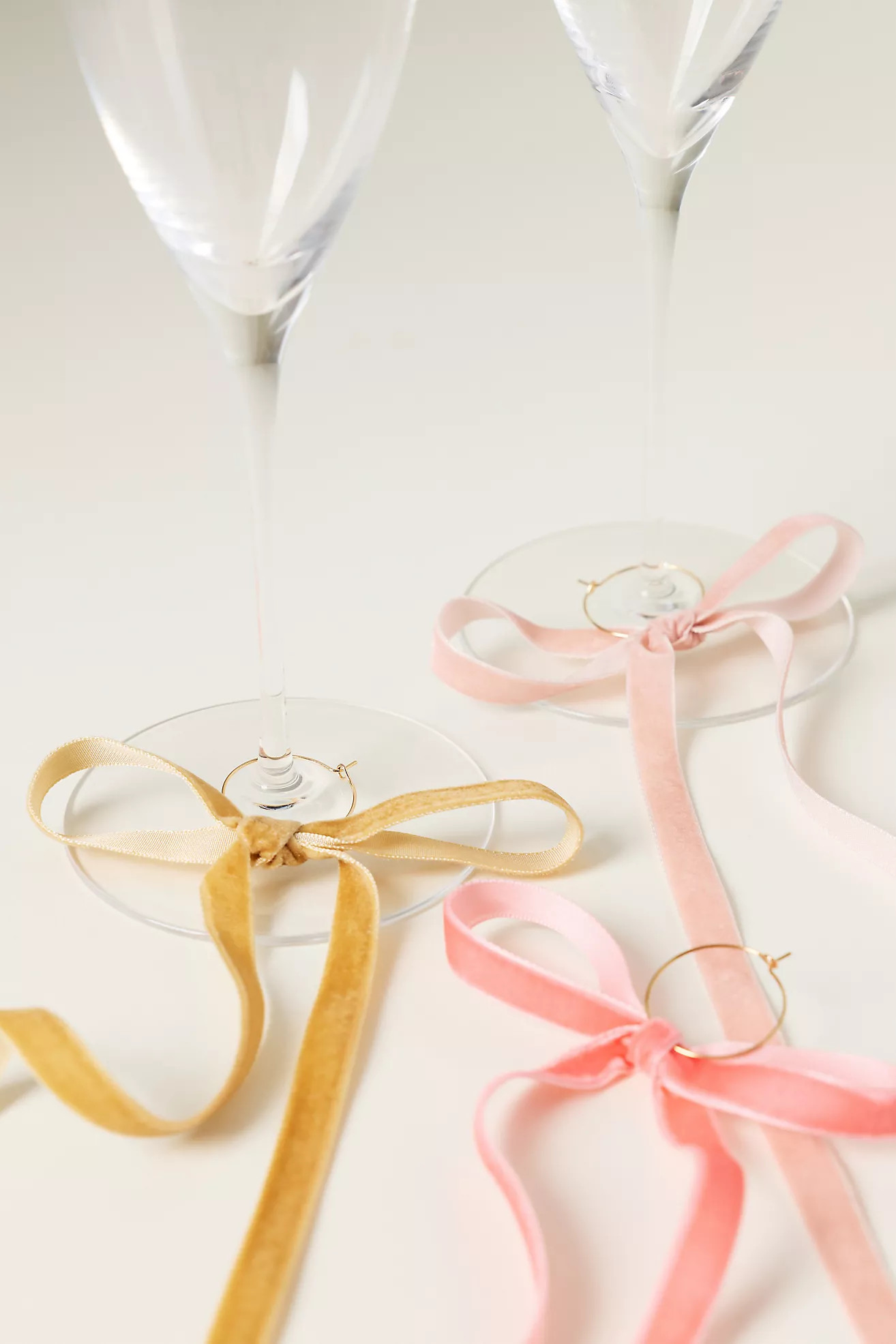 Velvet Bow Wine Charms, Set of 6 | Anthropologie (US)