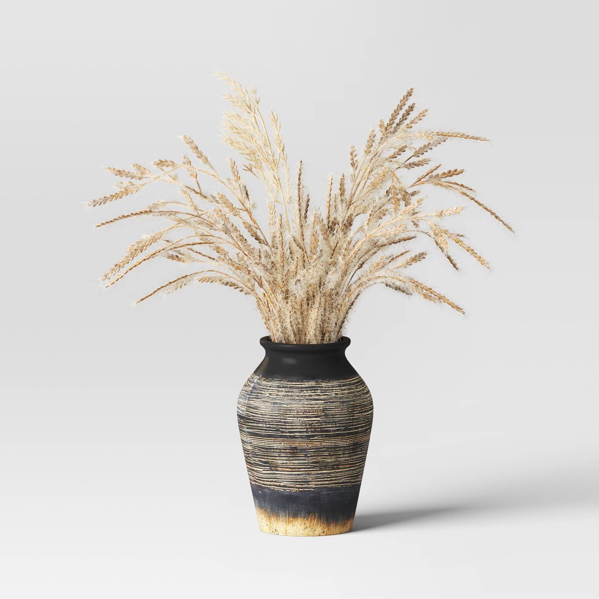 Grass Arrangement in Ceramic Pot Black - Threshold™ | Target