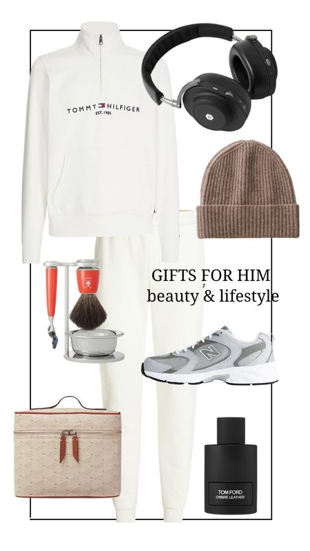 Gifts for him beauty lifestyle edition 🙌🏼

Cashmere beanie, new balance sneakers, groom, tom ford parfume, black headphone 

#LTKHoliday #LTKGiftGuide #LTKCyberweek