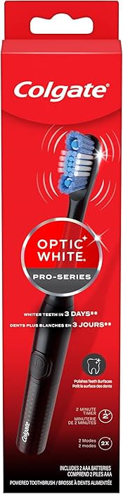 Colgate 360 Optic White Pro-Series Battery Black Toothbrush | Amazon (US)