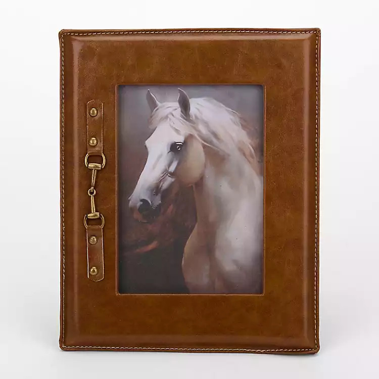 Brown Faux Leather Buckle Picture Frame, 5x7 | Kirklands