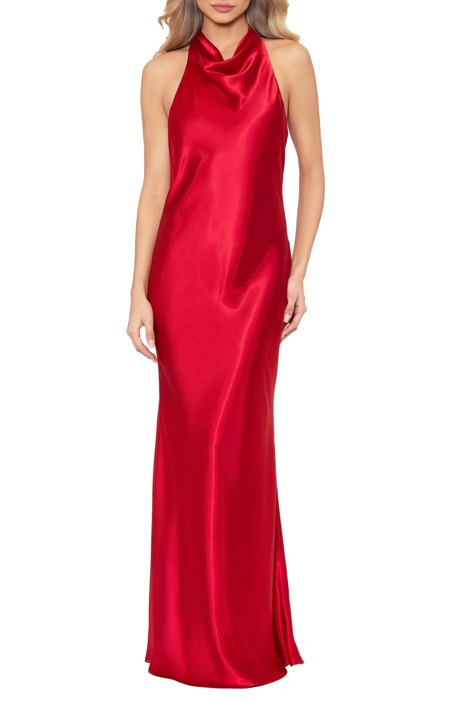 Betsy & Adam Halter Charmeuse Gown | Nordstrom | Nordstrom