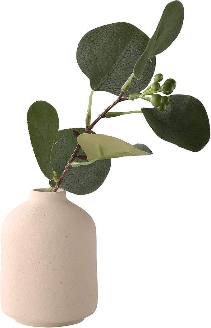 Ceramic Vase - Small Beige Vase, Modern Minimalist Ceramic Vase, Dried Flower Vase, Living Room D... | Amazon (US)