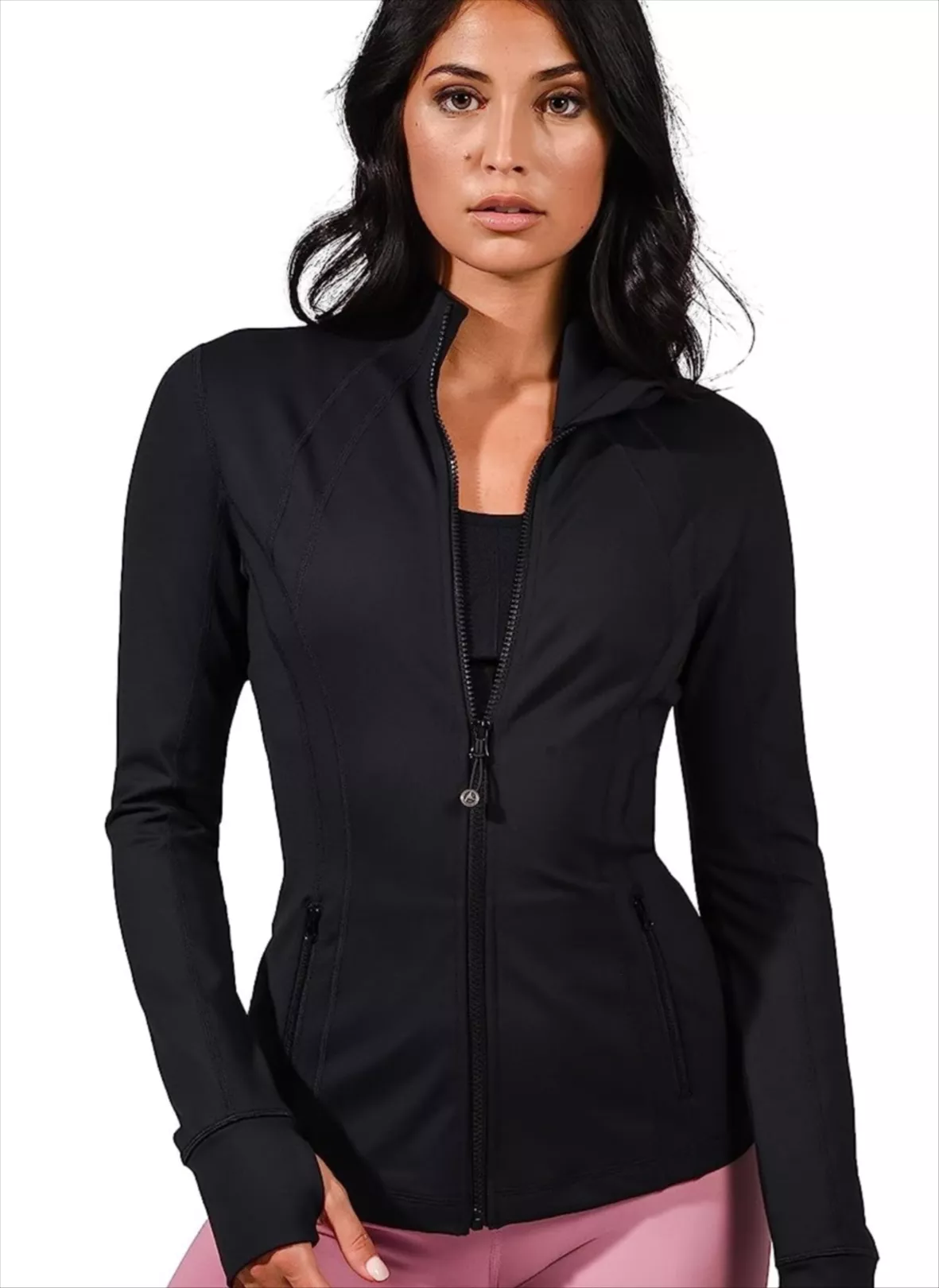 90 Degree By Reflex Womens Lightstreme Funnel Neck Bomber Jacket With  Ribbed Details And Zipper Pockets - Black - Small : Target