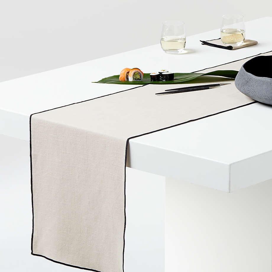 Merrow Stitch 120" Yellow Organic Cotton Stripe Runner + Reviews | Crate & Barrel | Crate & Barrel