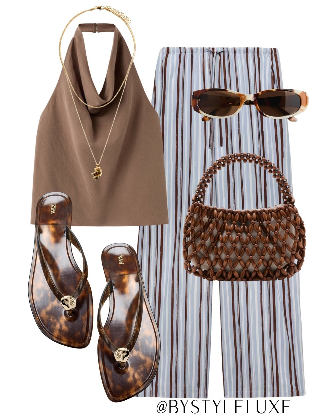 SUMMER STRIPES - Love these new in blue and brown striped trousers, such a statement.

#sandals #summeroutfit #holidayoutfit

#LTKsummer #LTKbag #LTKshoes