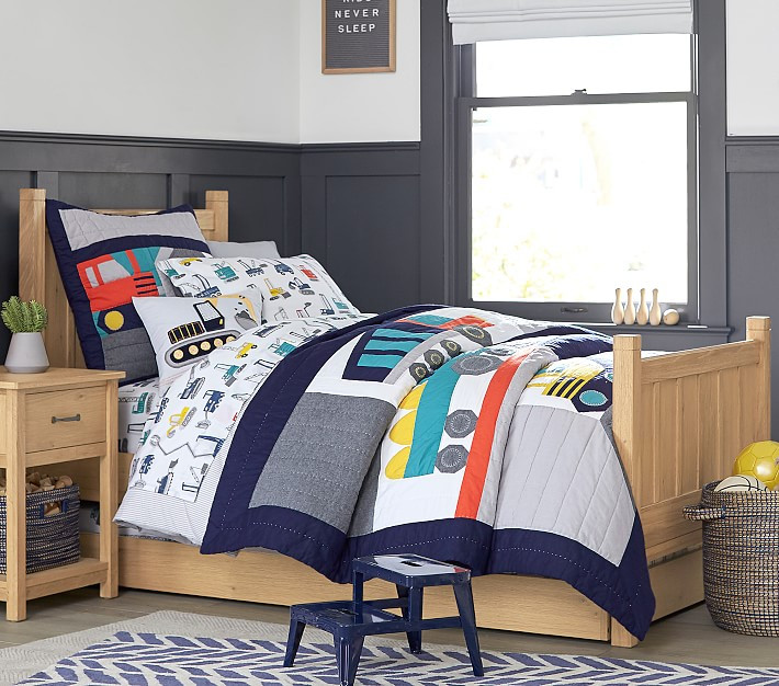 Jax Construction Organic Sheet Set & Pillowcases | Pottery Barn Kids