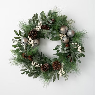 Sullivans Bell & Berry Artificial Wreath 24"H Green | Target